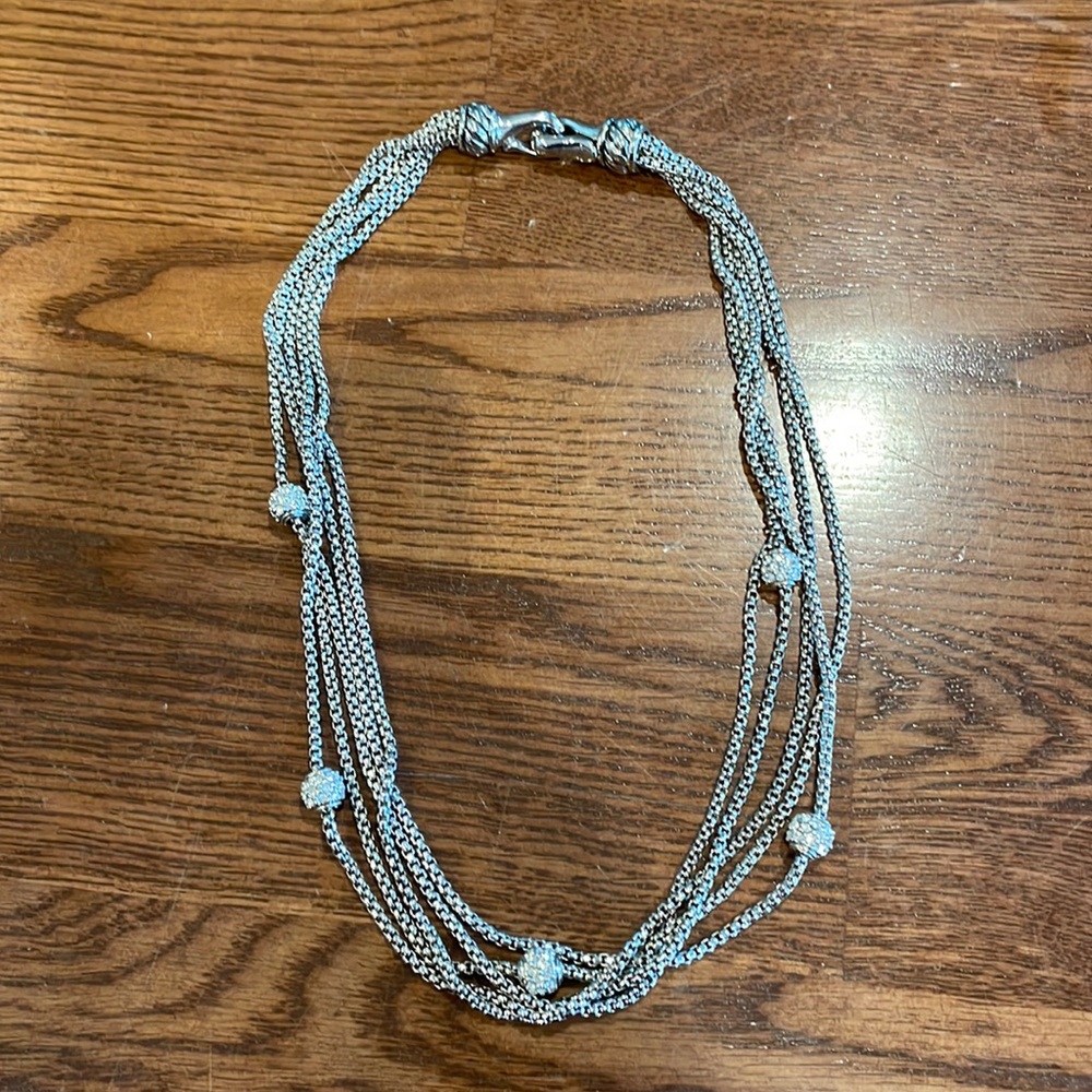 Silver layered necklace